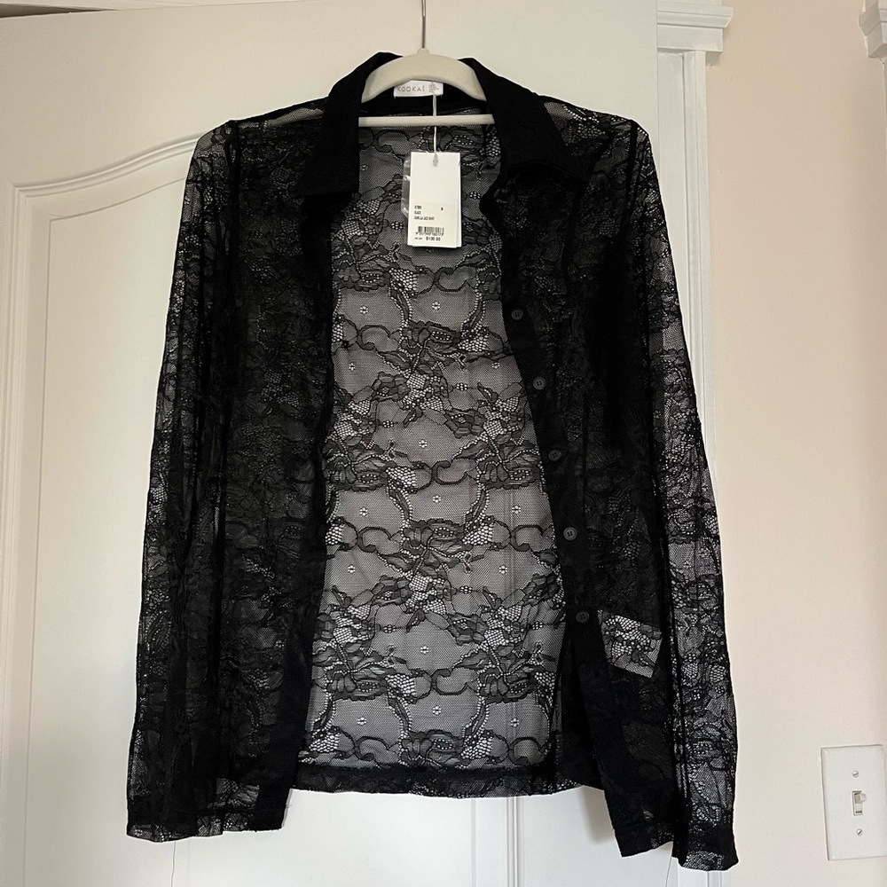 Kookai lace button up shirt